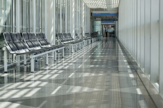 Airport, waiting room, traveler area