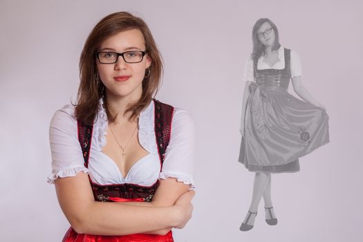 Young woman in Bavarian costume