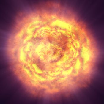 fire flame ball explosion in space, abstract illustration