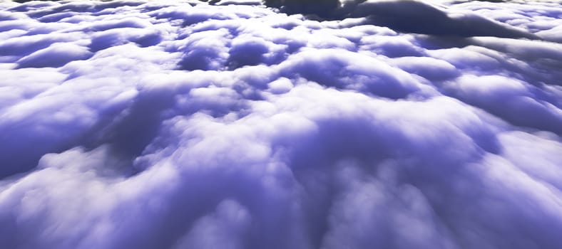 above clouds sun ray 3d render illustration