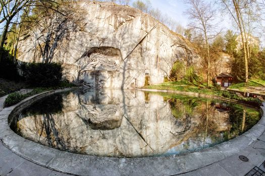 Dying Lion Monument in Lucerne, Switzerland.