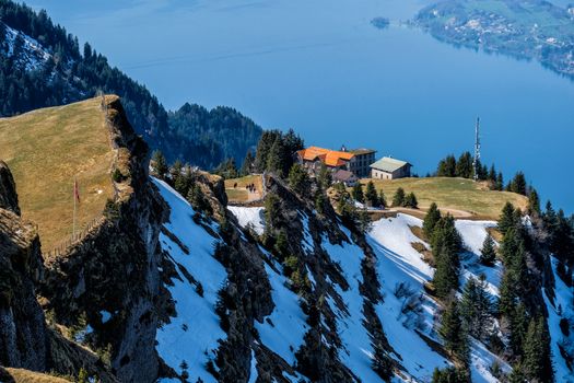 Cityscape view from Rigi Kulm (Summit of Mount Rigi, Queen of the Mountains) Switzerland