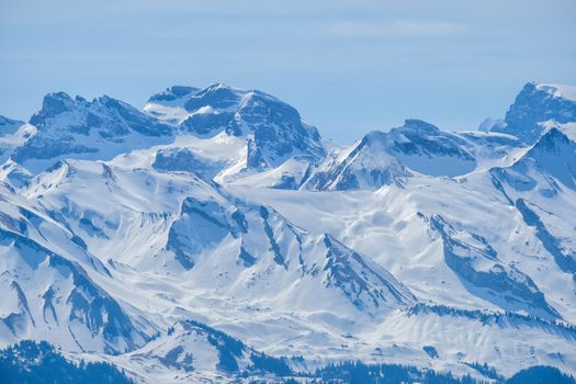 Panoramic view alps from Rigi Kulm (Summit of Mount Rigi, Queen of the Mountains) Switzerland