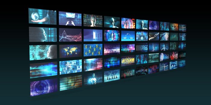 Multimedia Content Streaming and Digital Entertainment Video Concept