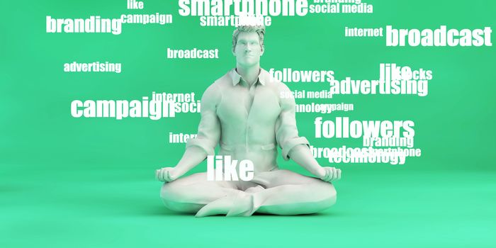 Online Advertising Options with Man Meditating