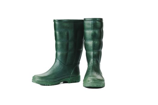 Rubber boots waterproof isolated on white background, with clipping path.