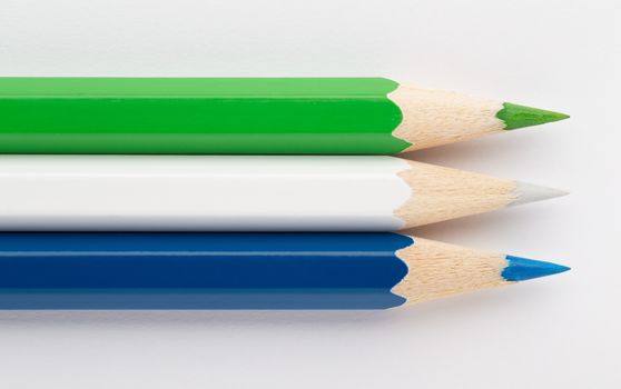 The State flags made of colorful wooden pencils Siera Leone