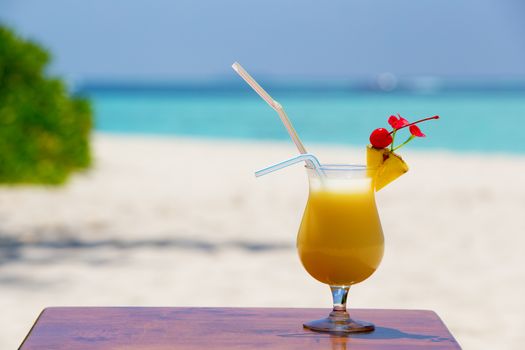 Coloerful cocktail and beverage on the beach