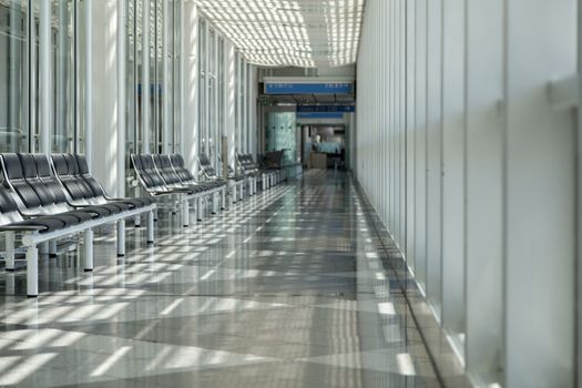 Airport, waiting room, traveler area