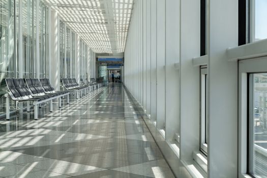 Airport, waiting room, traveler area
