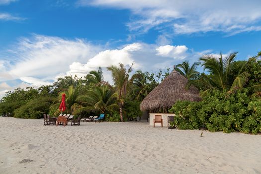 Maldives, tropical paradise, small bar on the beach