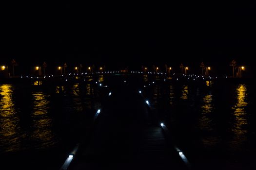 View to the island in the night
