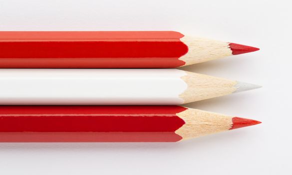 The State flags made of colorful wooden pencils Austria