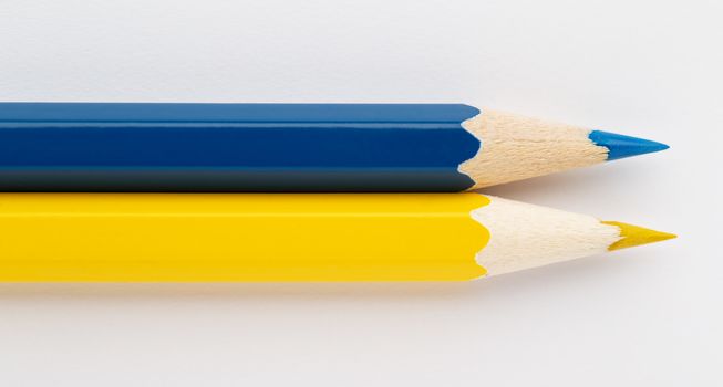 The State flags made of colorful wooden pencils Ukraine