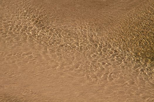 A beach, transparent water and sand as a background