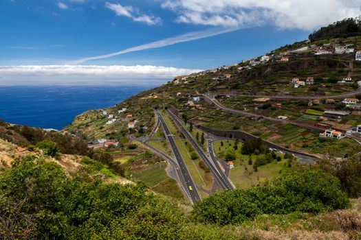 Infrastructure of an island with a lot of streets and houses