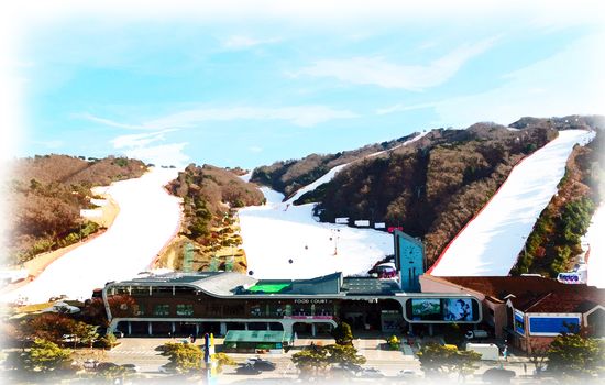 Gangwon-do,Korea-January 4,2016: Daemyung Vivaldi Park ski resorts, attractions, famous and popular in Korea.