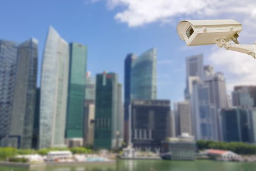 Closeup of the CCTV in the big city.