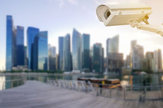 Closeup of the CCTV in the big city.
