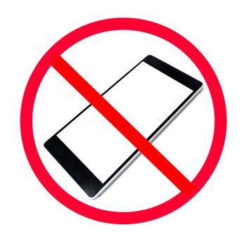 Do not use your mobile phone sign isolated on white background.