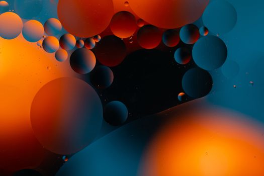 Close-up water and oil abstract in a rainbow lighting effect