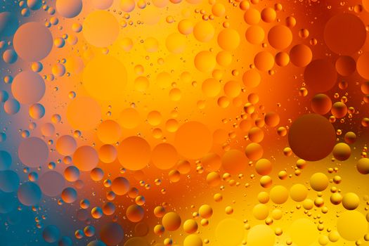 Close-up water and oil abstract in a rainbow lighting effect