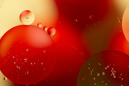 Close-up water and oil abstract in a rainbow lighting effect