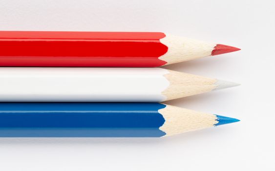 The Flags of different countries on a white background from colored pencils Netherlands