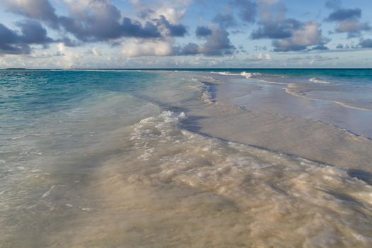 The beach on an island with waves