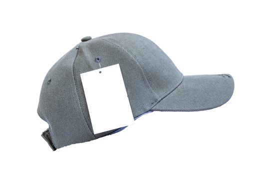 Closeup of the fashion gray cap isolated on white background.