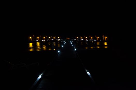 View to the island in the night