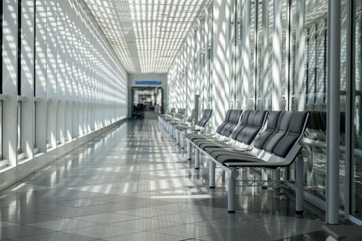 Airport, waiting room, traveler area
