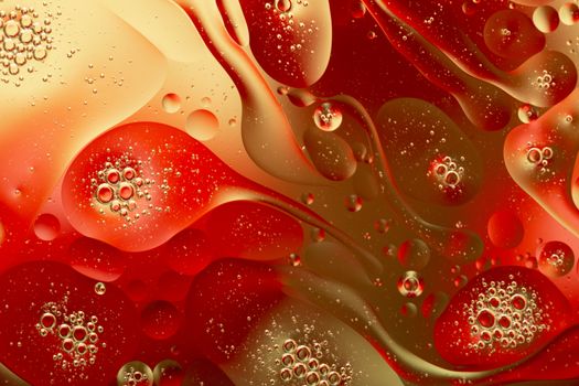 Close-up water and oil abstract in a rainbow lighting effect