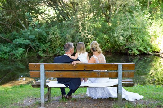 The young wedding couple at a wedding shoot