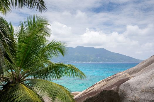 View to an another tropical island in the Indian ocean