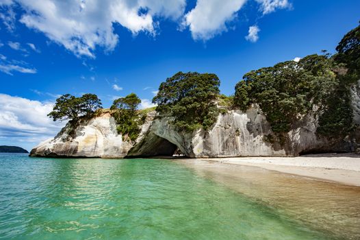 Famous cave at Cathedral Cove Marine Reserve, Coromandel Peninsula, New Zealand. 