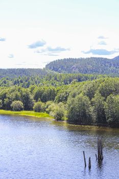 Beautiful mountain and seascape in Norway. Fjords, rivers, forests and nature.