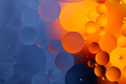Close-up water and oil abstract in a rainbow lighting effect
