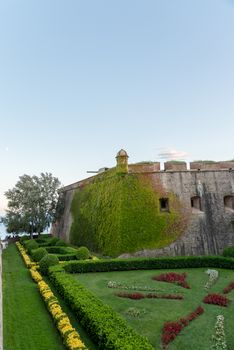 Barcelona , Spain : September 26 , 2020 : Montjuic Castle is an old military fortress, with roots dating back to 1640, built on top of Montjuïc hill in Barcelona