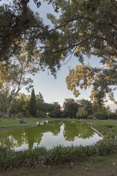 Barcelona, Spain : 2020 September 26 : Peope in the Mossen Cinto Verdaguer Gardens in Montjuic in Barcelona on Summer 2020.