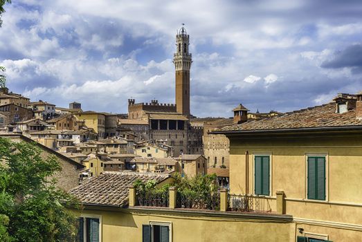 View over the picturesque city centre of Siena, one of the nation's most visited tourist attractions in Italy