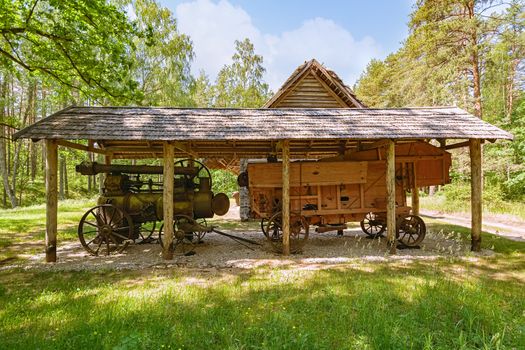 Old lokomobile in the shed