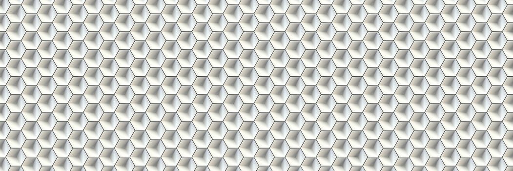 Abstract wall tiles texture background Hexagonal shape 3D render illustration isolated