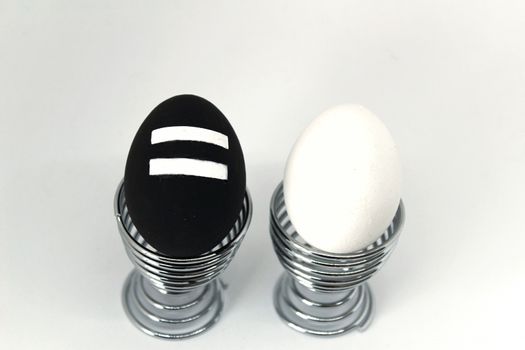 Easter Eggs painted for the elimination of Racial Discrimination Day white background