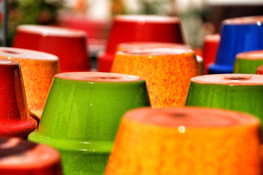 Beautiful and colorful pots for sale under the sun