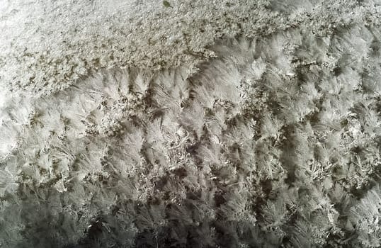 Frost and snow on the autumn frost. First frosts