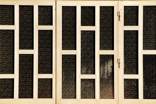 Glass door with metal forming rectangles in Porto, Portugal