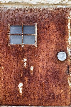 Colorful texture of old paint on rusty metal light box