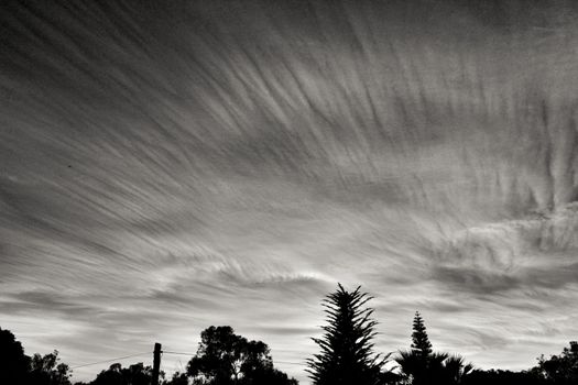Clouds and lovely sky at Sunset in Alicante in spring