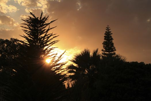 Clouds and lovely sky at Sunset in Alicante in spring